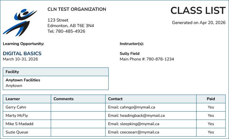Image of Class List REVISED