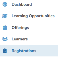 Registrations in DB Menu