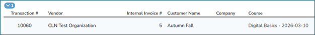 Transactions Search Result