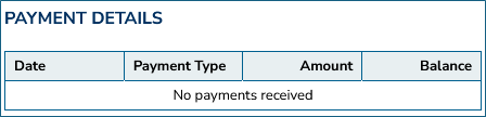 Invoice: No payments received