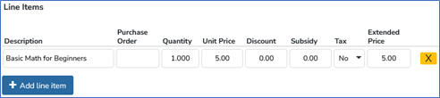 Image: Add Line Item