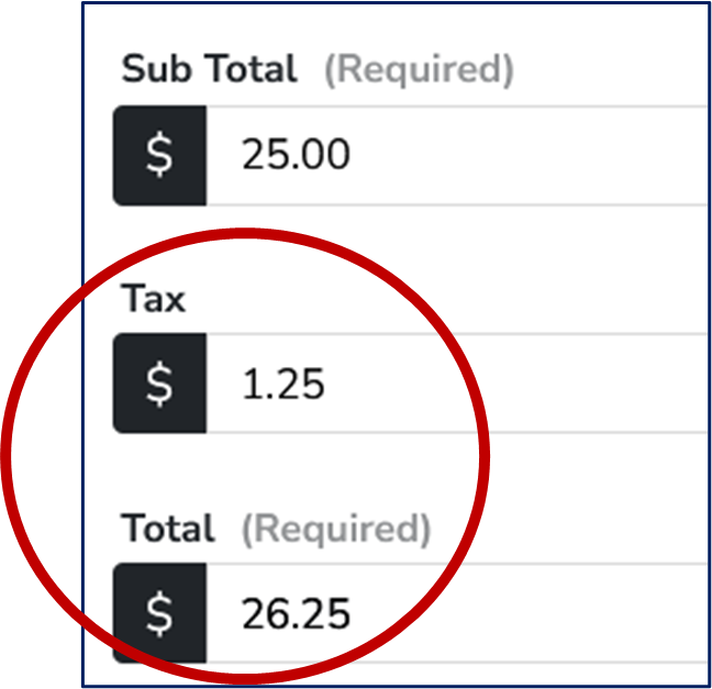 Add Tax Amount