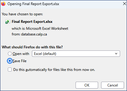 Save Final Report