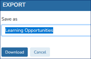 Learning Opportunity Export Window