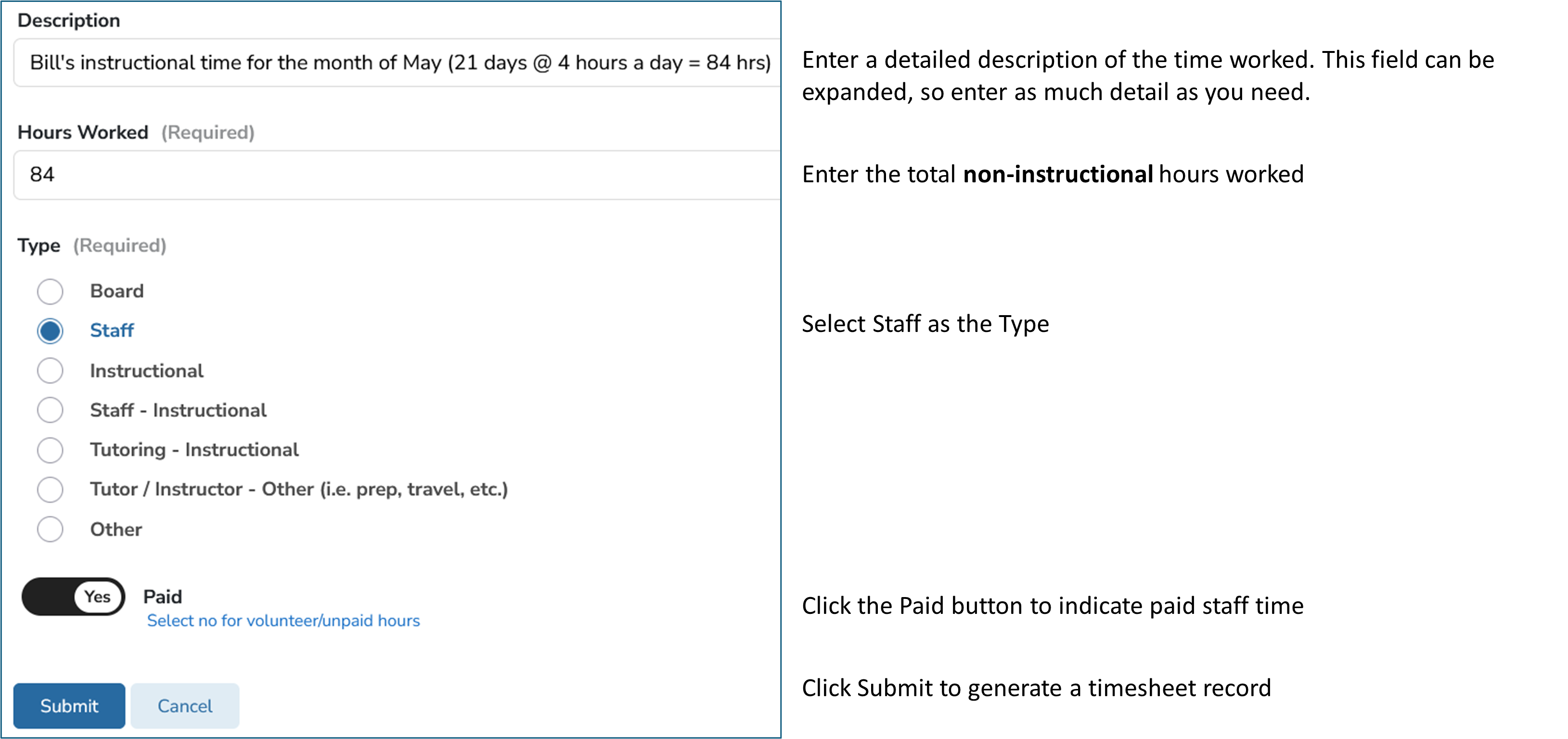 Timesheet: Staff Description &amp; Details REVISED