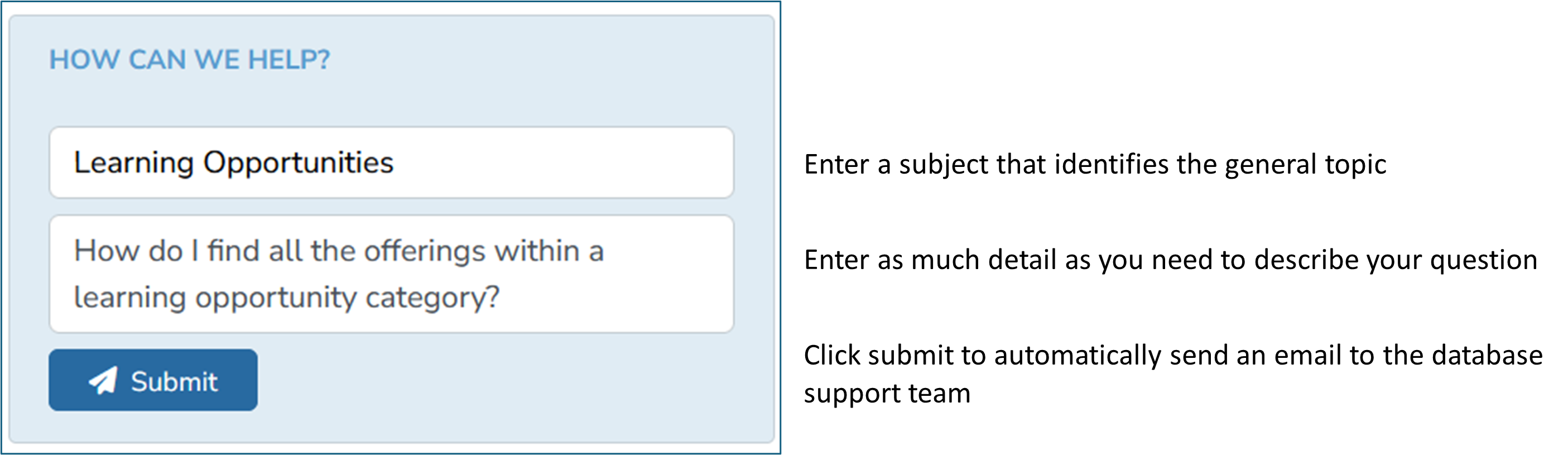 Image of How Can We Help Field