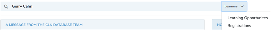 Learner Search from Dashboard