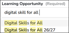 Image: Choose new LO from dropdown