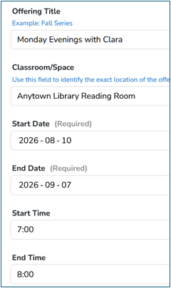 Image: Edit offering details